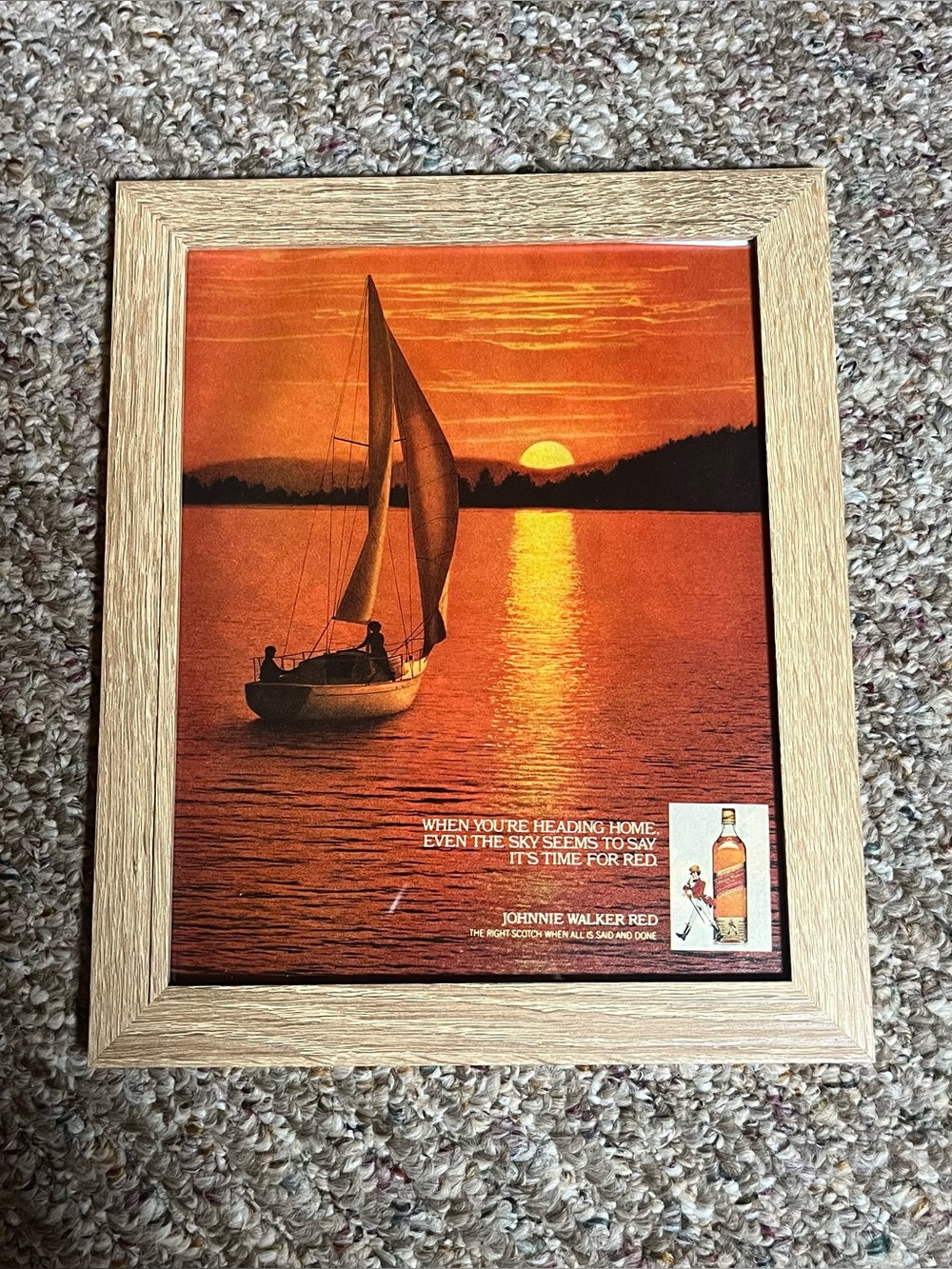 Vintage Johnnie Walker Red Print Framed Size 8x10